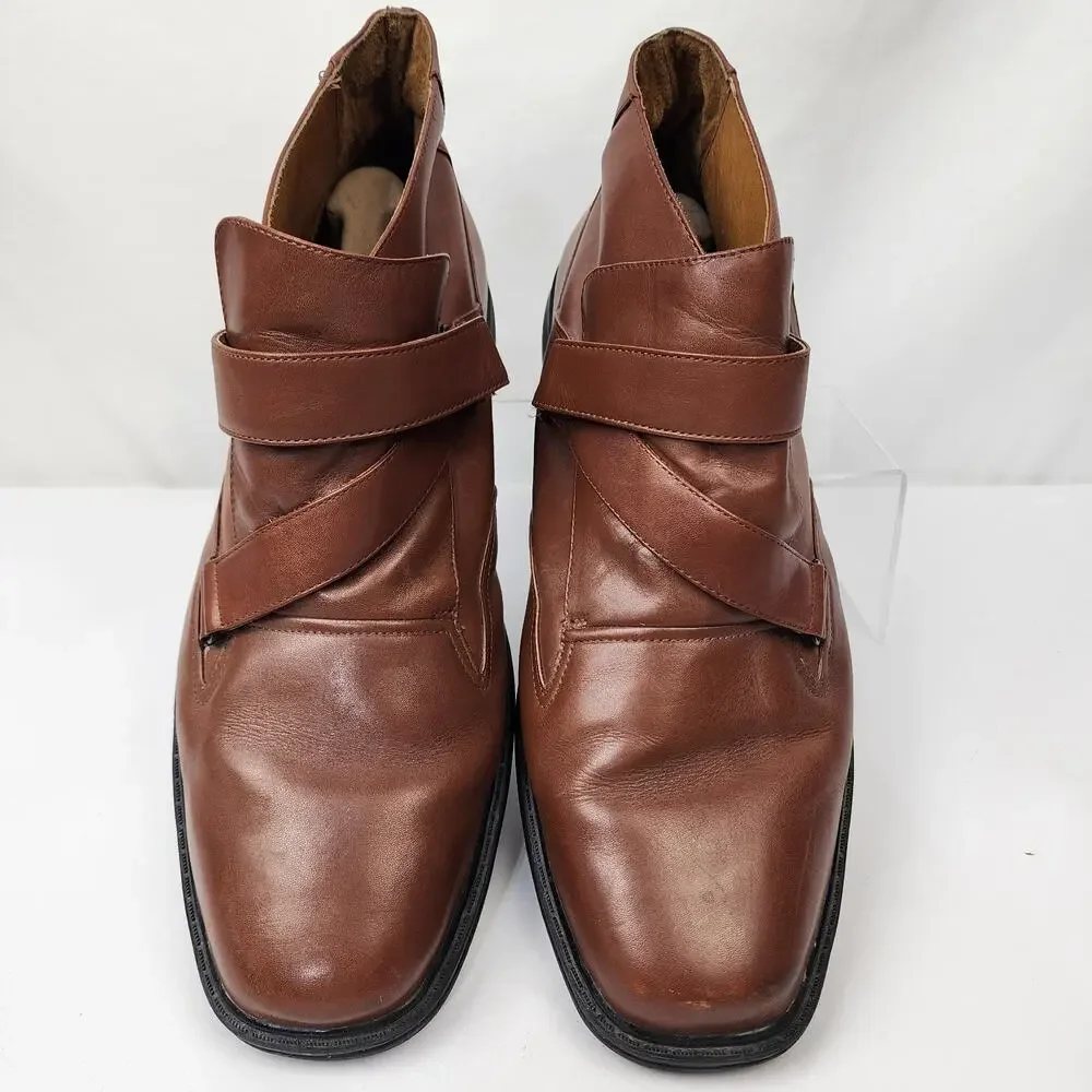 Dr. Comfort Joseph 7130 Mens 15W Diabetic Brown Strap (Hook & Loop) Shoes EUC